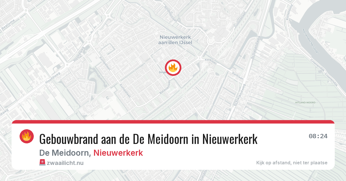 Gebouwbrand aan de De Meidoorn in Nieuwerkerk — 22 jan 2026