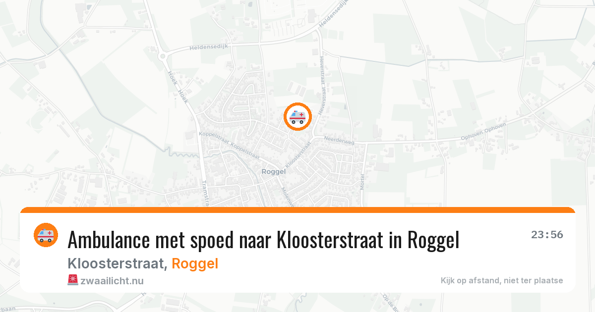 Ambulance met spoed naar Kloosterstraat in Roggel — 23 jul 2026