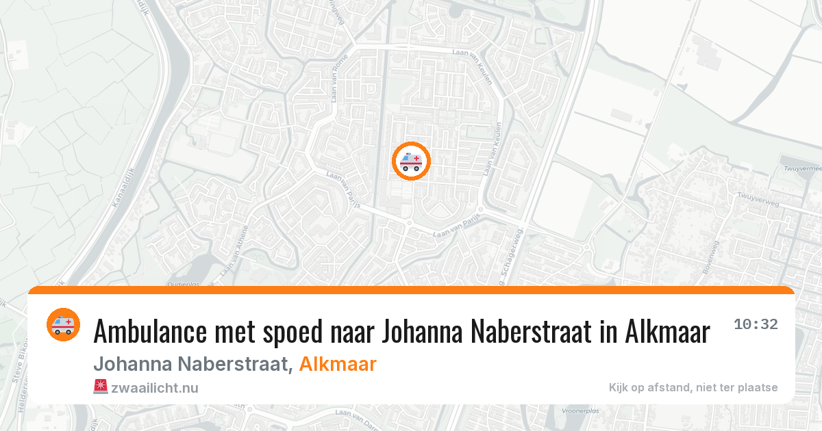 Ambulance met spoed naar Johanna Naberstraat in Alkmaar — 10 jul 2026