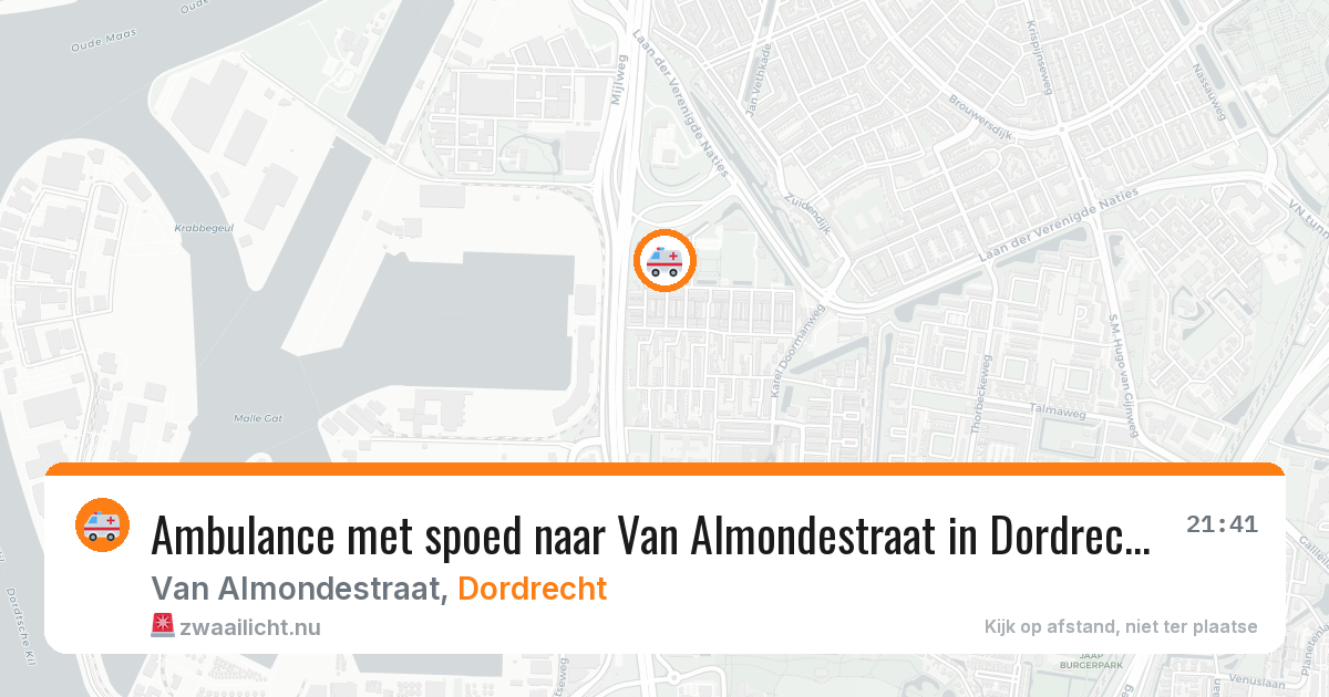 Ambulance met spoed naar Van Almondestraat in Dordrecht — 24 jul 2026