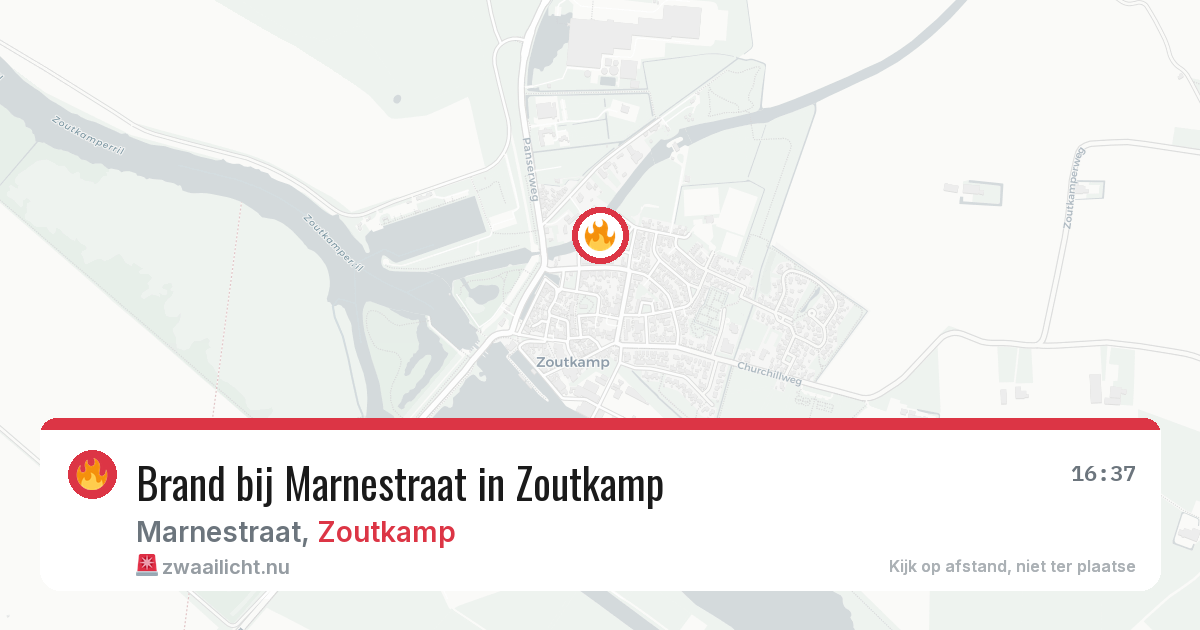 Brand bij Marnestraat in Zoutkamp — 23 mei 2026