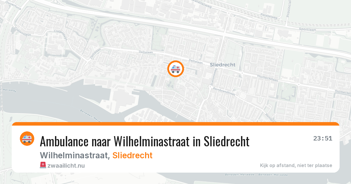 Ambulance naar Wilhelminastraat in Sliedrecht — 10 jul 2026