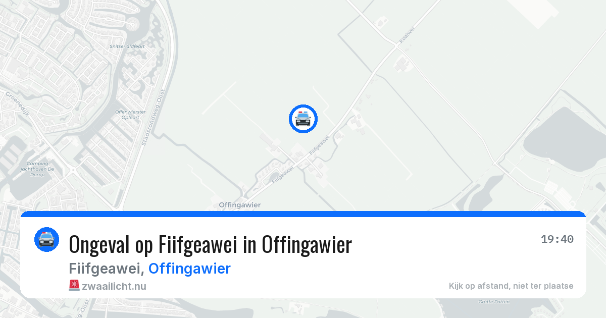 Ongeval op Fiifgeawei in Offingawier — 20 jul 2026