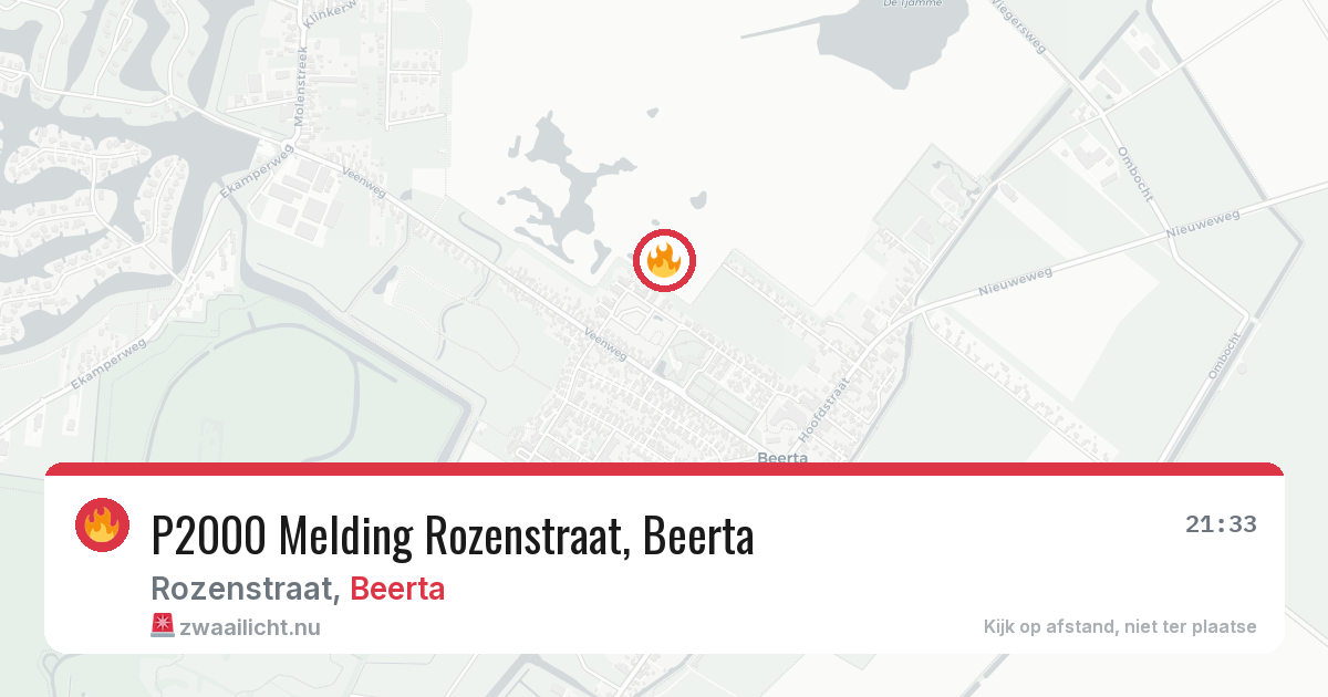 P2000 Melding Rozenstraat, Beerta — 25 mrt 2026