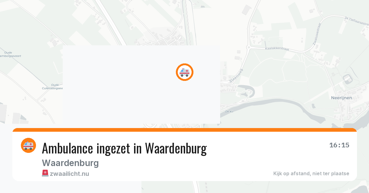 Ambulance ingezet in Waardenburg — 16 mrt 2026