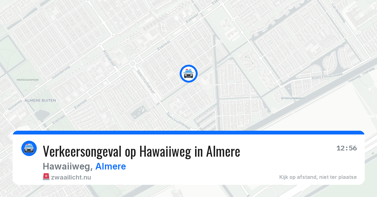 Verkeersongeval op Hawaiiweg in Almere — 18 mei 2026
