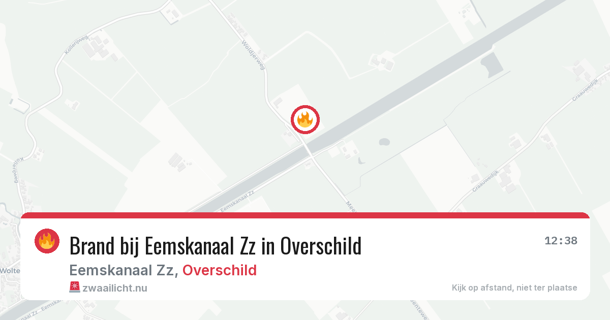 Brand bij Eemskanaal Zz in Overschild — 1 mrt 2026