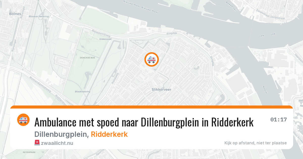 Ambulance met spoed naar Dillenburgplein in Ridderkerk — 24 jul 2026