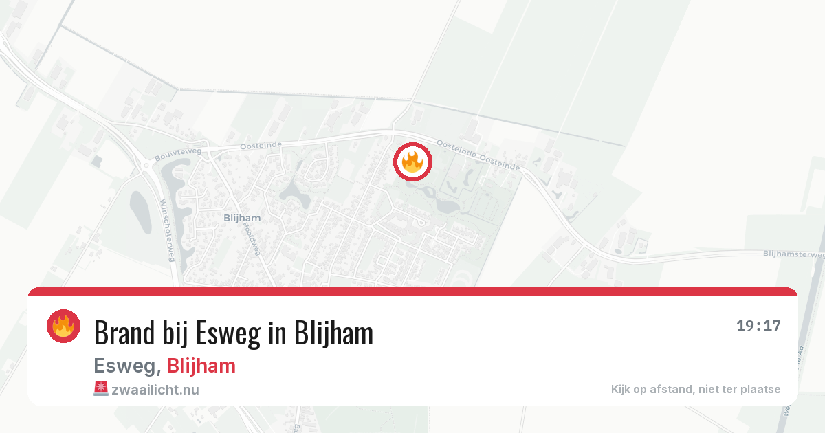 Brand bij Esweg in Blijham — 1 apr 2026