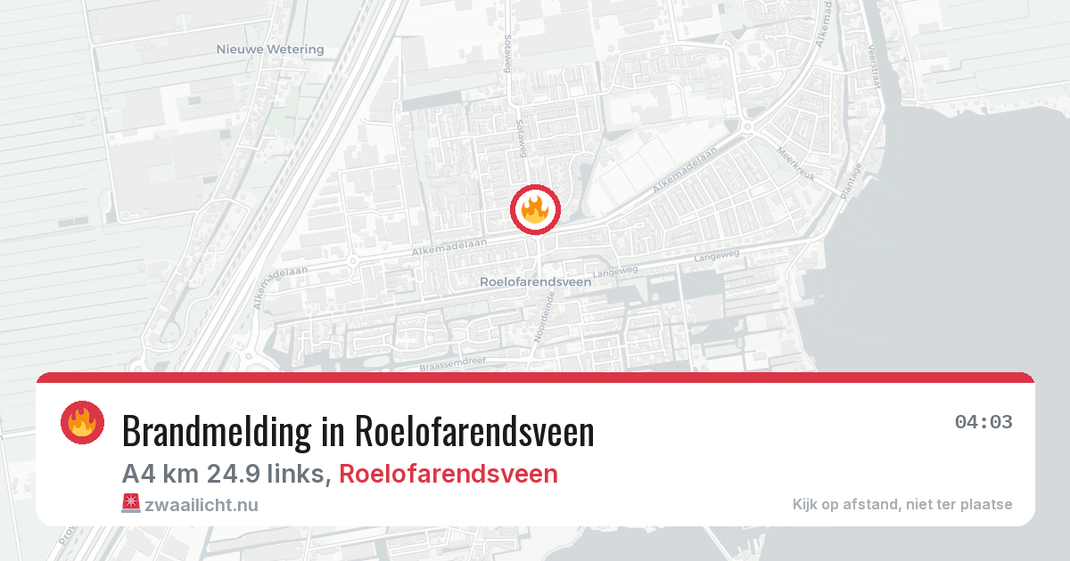 Brandmelding in Roelofarendsveen — 3 mei 2026