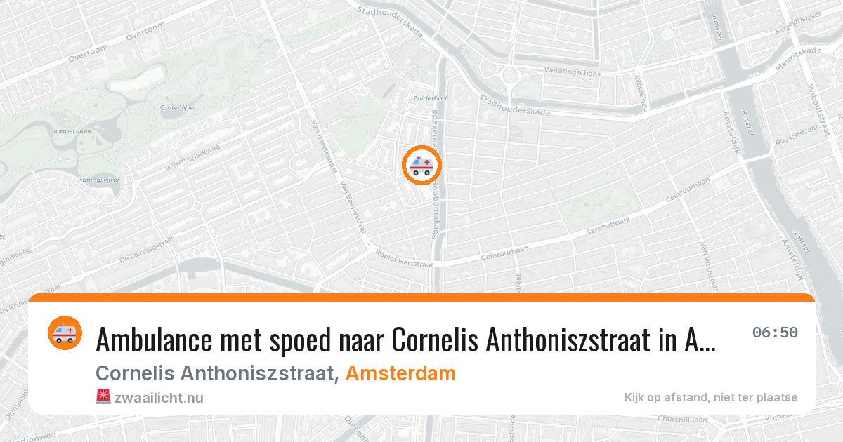Ambulance met spoed naar Cornelis Anthoniszstraat in Amsterdam — 12 jul 2026