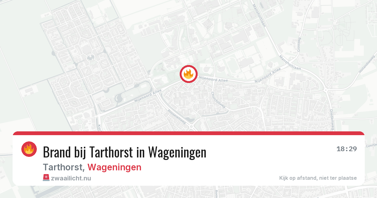 Brand bij Tarthorst in Wageningen — 17 mrt 2026