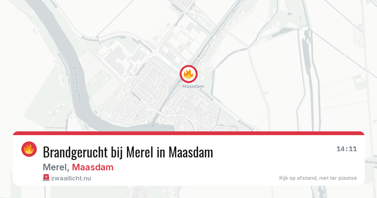 Brandgerucht bij Merel in Maasdam — 18 jul 2026