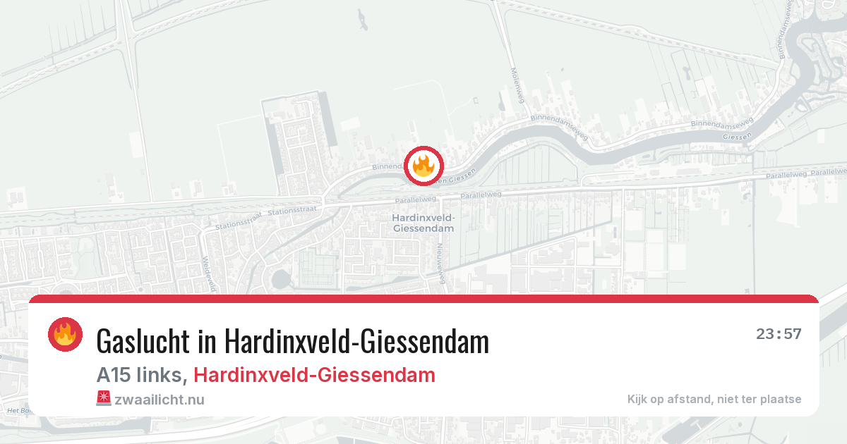 Gaslucht in Hardinxveld-Giessendam — 30 mrt 2026