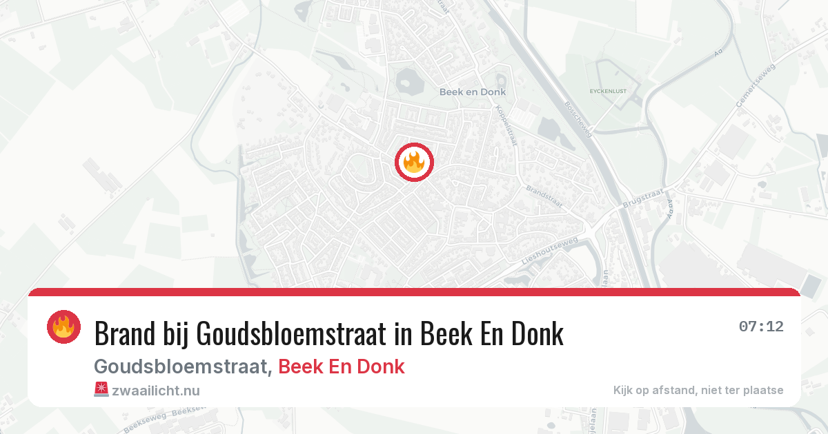 Brand bij Goudsbloemstraat in Beek En Donk — 1 jun 2026