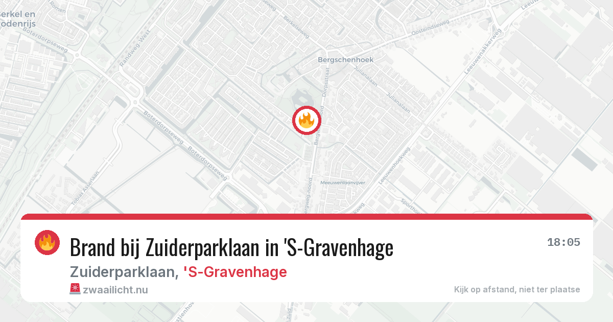 Brand bij Zuiderparklaan in 'S-Gravenhage — 22 mrt 2026