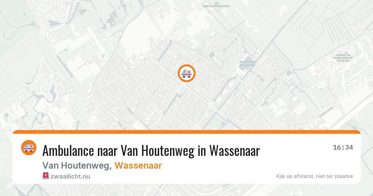 Ambulance naar Van Houtenweg in Wassenaar — 23 jul 2026