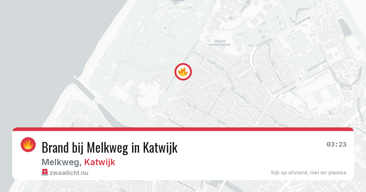 Brand bij Melkweg in Katwijk — 16 apr 2026