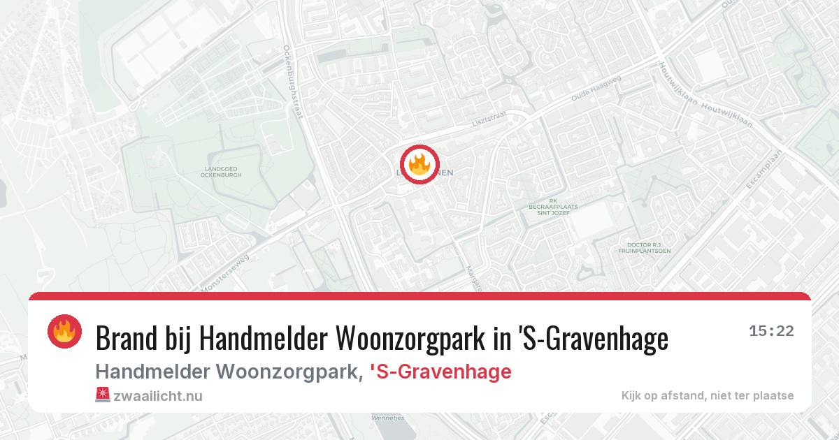 Brand bij Handmelder Woonzorgpark in 'S-Gravenhage — 1 jun 2026