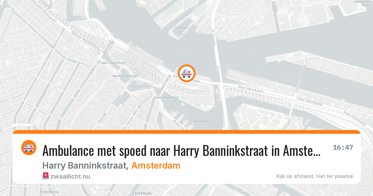Ambulance met spoed naar Harry Banninkstraat in Amsterdam — 24 jul 2026