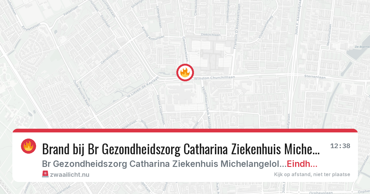 Brand bij Br Gezondheidszorg Catharina Ziekenhuis Michelangelolaan Eindhoven in Eindhoven — 20 mei 2026