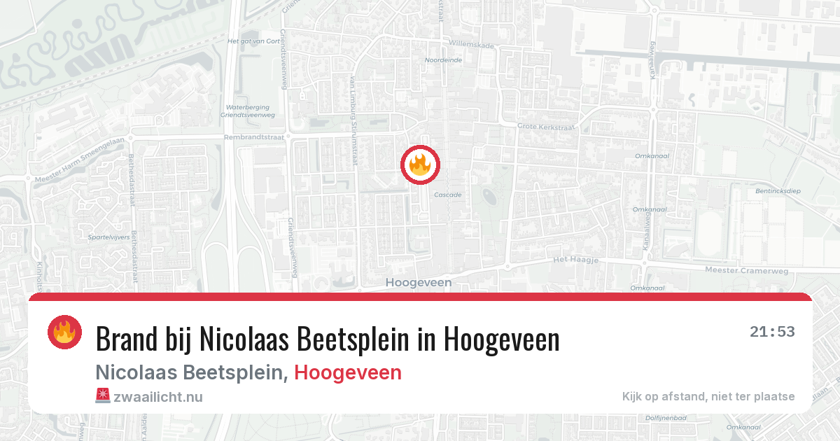 Brand bij Nicolaas Beetsplein in Hoogeveen — 8 jul 2026
