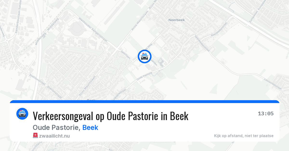 Verkeersongeval op Oude Pastorie in Beek — 17 apr 2026