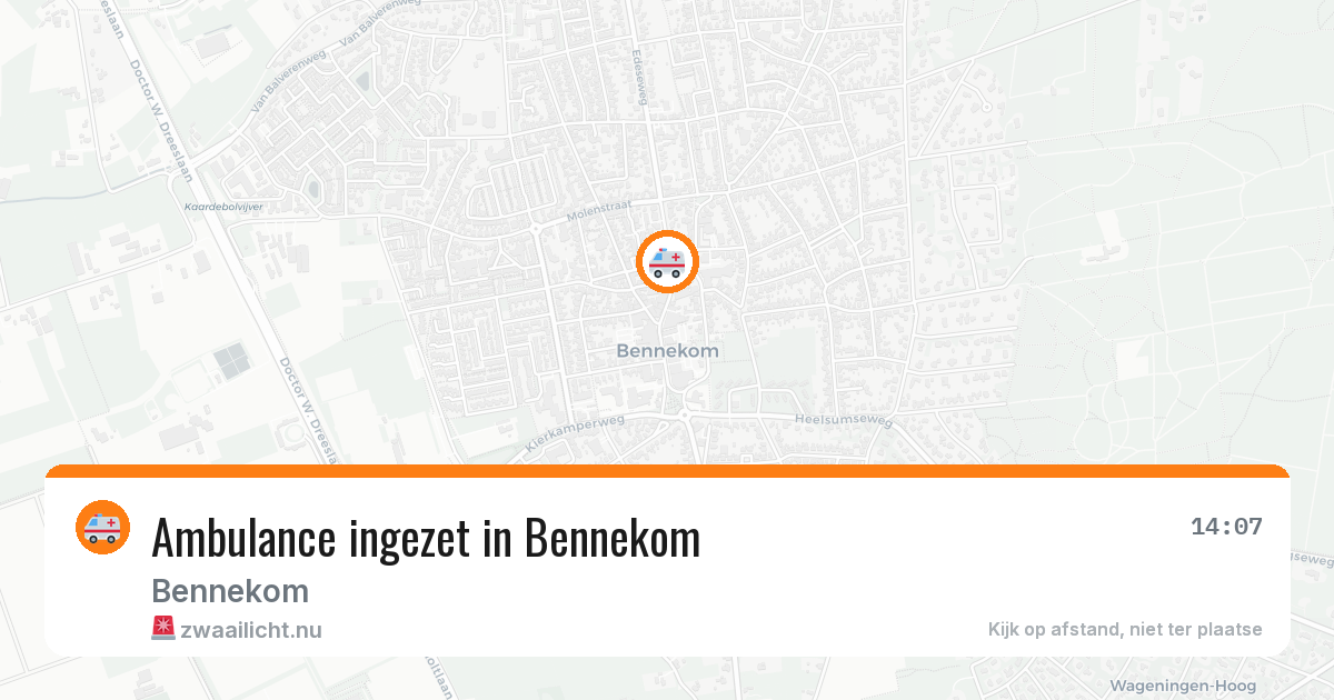 Ambulance ingezet in Bennekom — 16 jul 2026