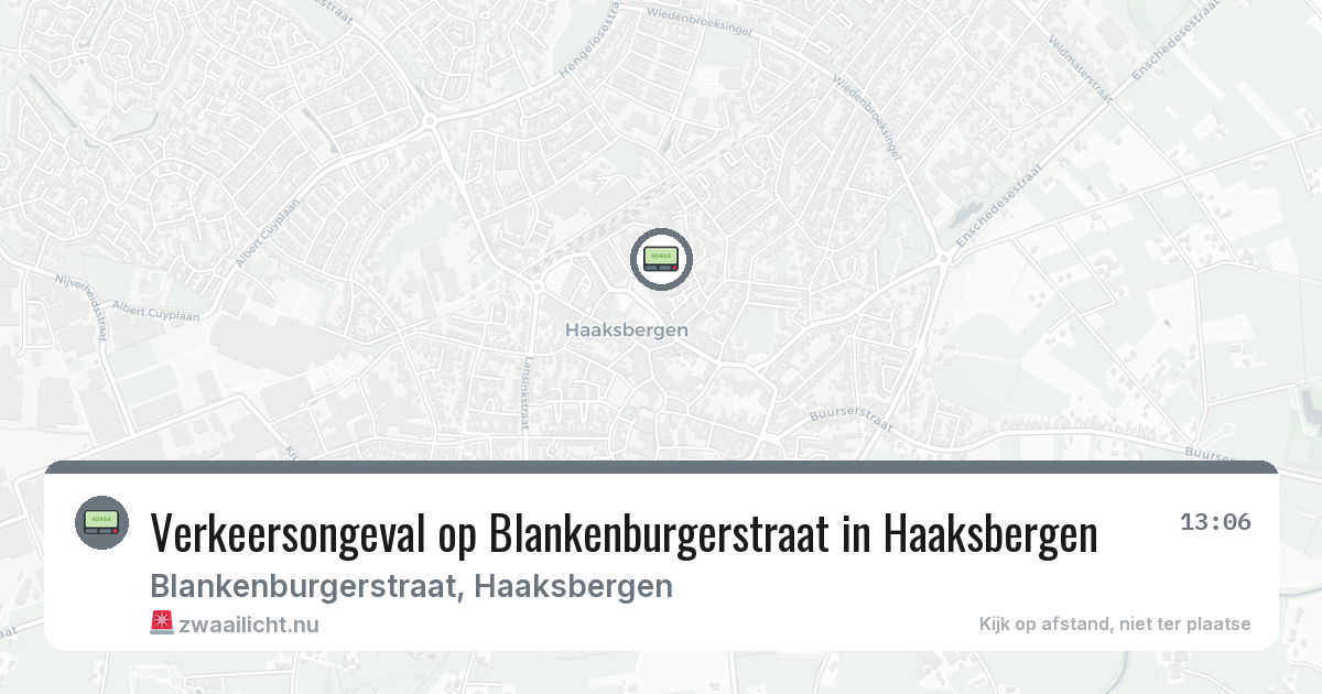 Verkeersongeval op Blankenburgerstraat in Haaksbergen — 26 jul 2026