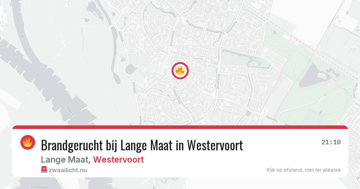 Brandgerucht bij Lange Maat in Westervoort — 21 apr 2026