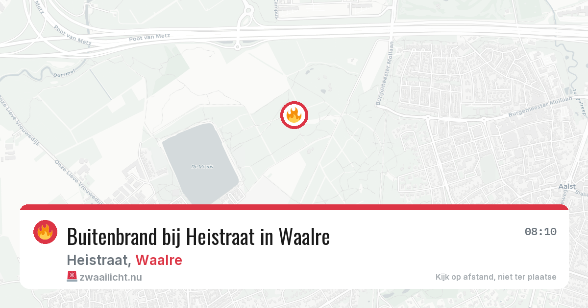 Buitenbrand bij Heistraat in Waalre — 25 mrt 2026