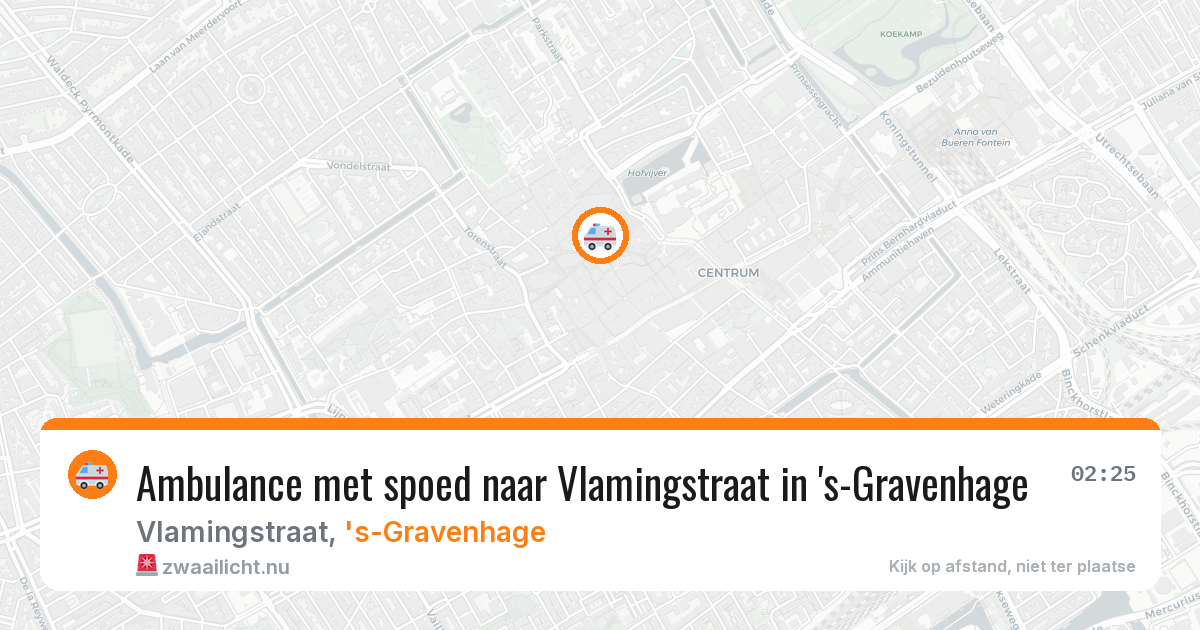 Ambulance met spoed naar Vlamingstraat in 's-Gravenhage — 22 mei 2026