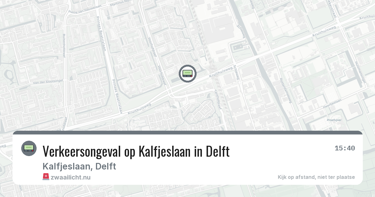 Verkeersongeval op Kalfjeslaan in Delft — 10 feb 2026