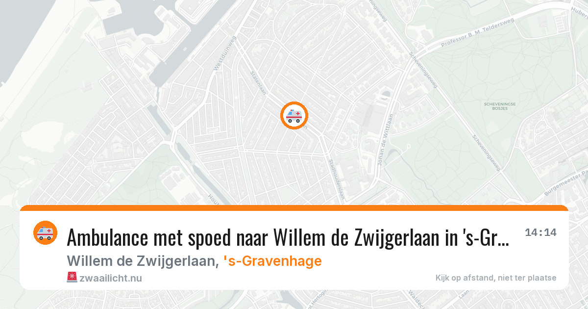Ambulance met spoed naar Willem de Zwijgerlaan in 's-Gravenhage — 25 jul 2026