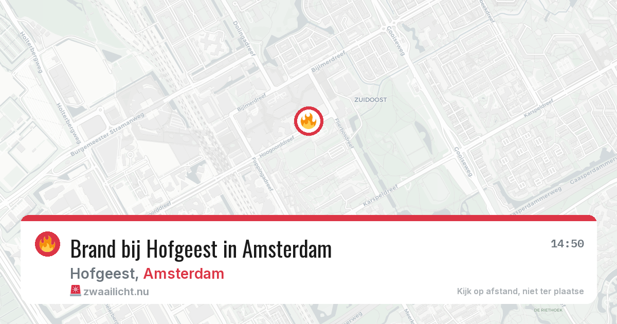 Brand bij Hofgeest in Amsterdam — 22 jul 2026