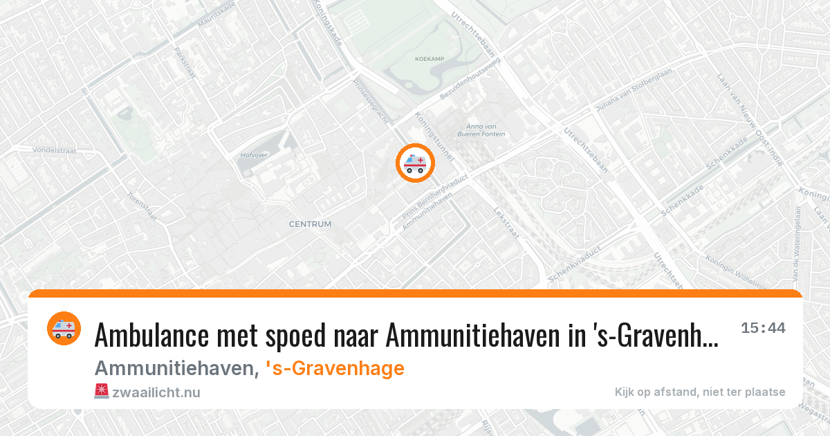 Ambulance met spoed naar Ammunitiehaven in 's-Gravenhage — 16 mei 2026