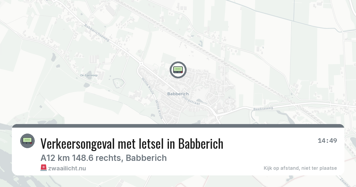 Verkeersongeval met letsel in Babberich — 21 jul 2026