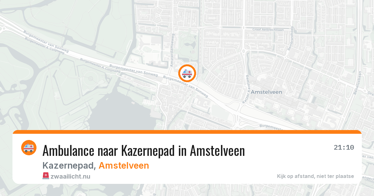 Ambulance naar Kazernepad in Amstelveen — 10 jul 2026