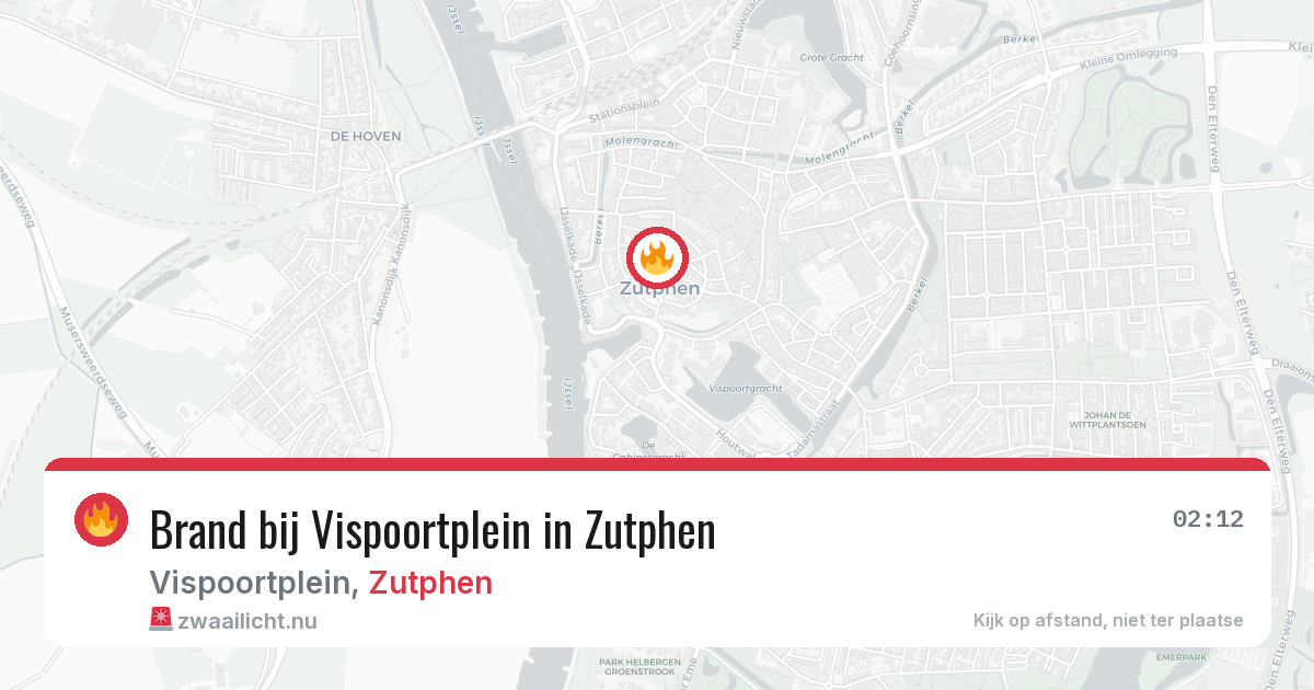 Brand bij Vispoortplein in Zutphen — 22 mrt 2026