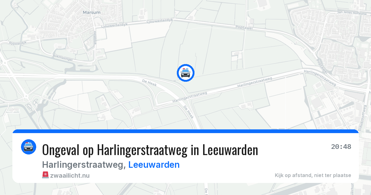 Ongeval op Harlingerstraatweg in Leeuwarden — 19 jul 2026