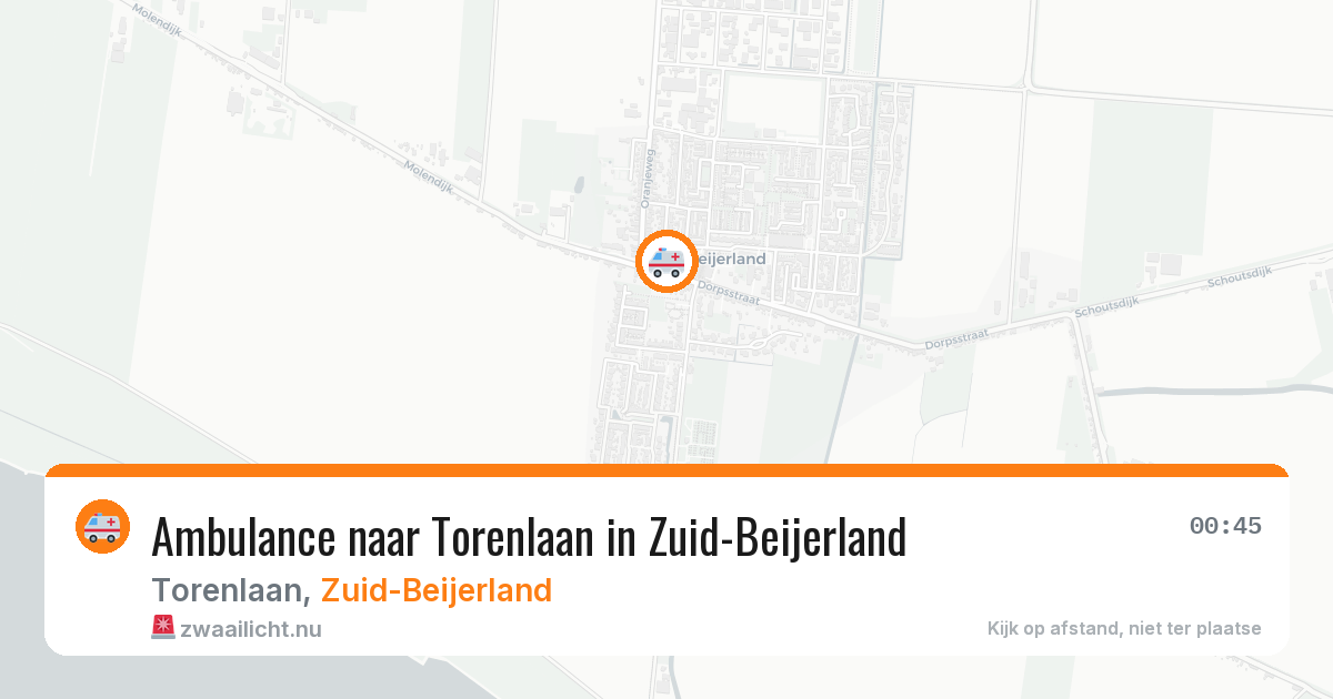 Ambulance naar Torenlaan in Zuid-Beijerland — 26 jul 2026