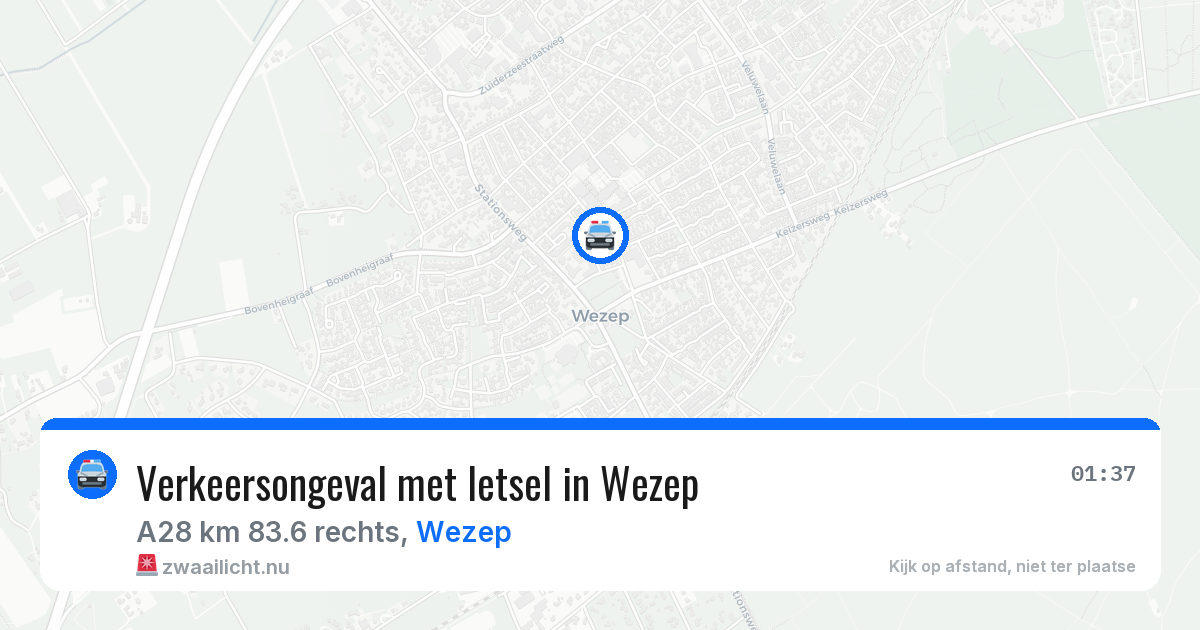 Verkeersongeval met letsel in Wezep — 29 mrt 2026