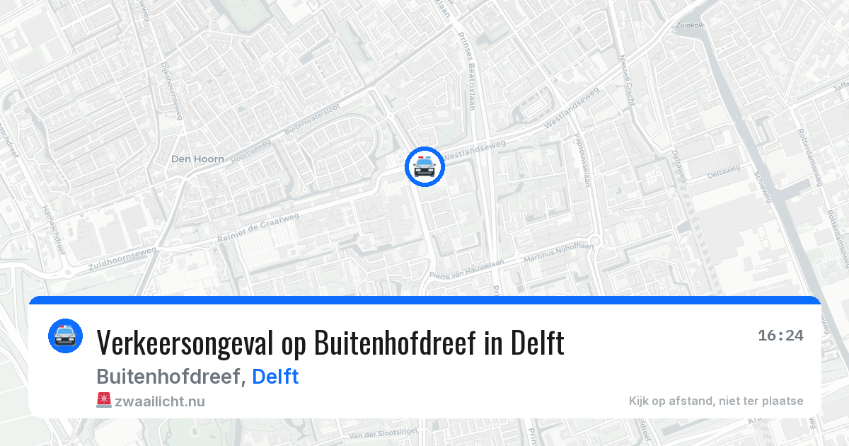 Verkeersongeval op Buitenhofdreef in Delft — 13 mei 2026