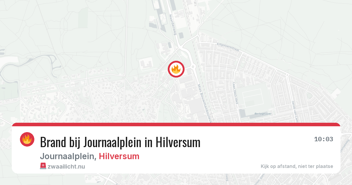 Brand bij Journaalplein in Hilversum — 4 jun 2026