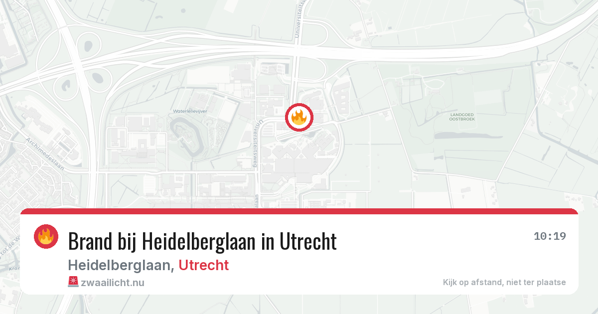 Brand bij Heidelberglaan in Utrecht — 20 mei 2026