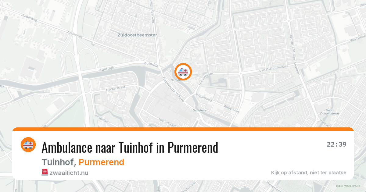 Ambulance naar Tuinhof in Purmerend — 18 jul 2026