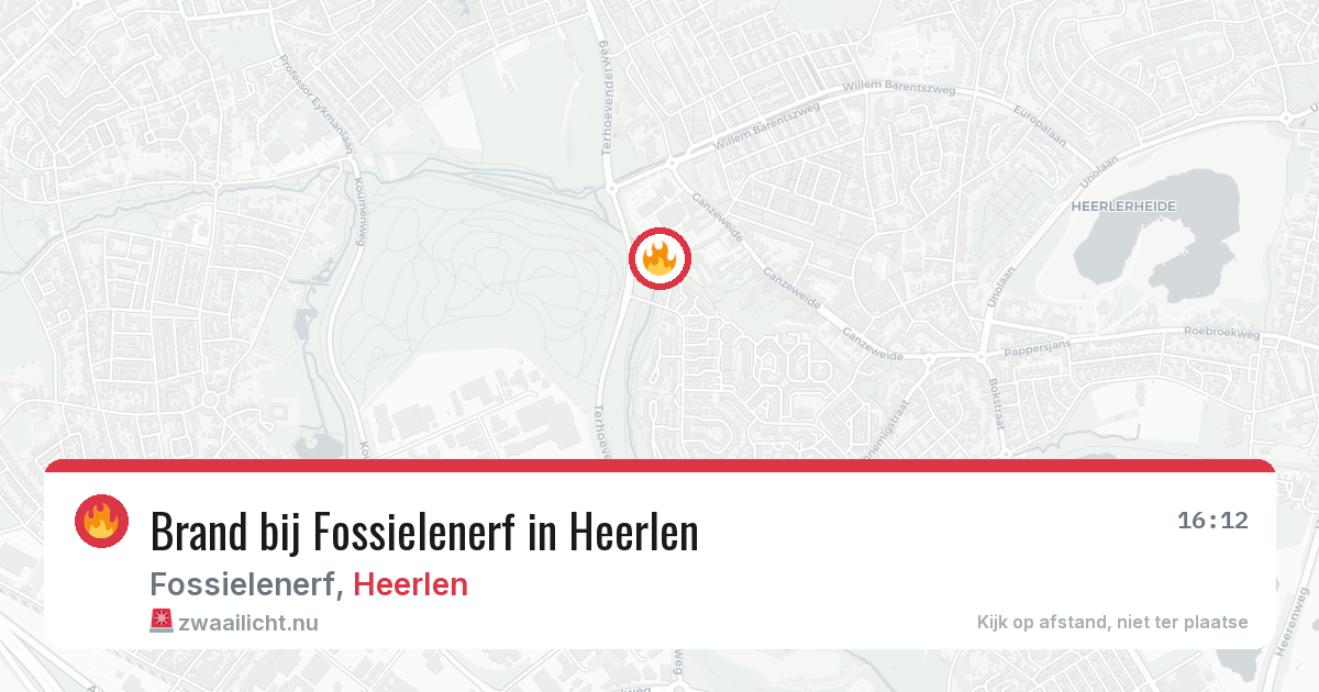 Brand bij Fossielenerf in Heerlen — 16 mei 2026