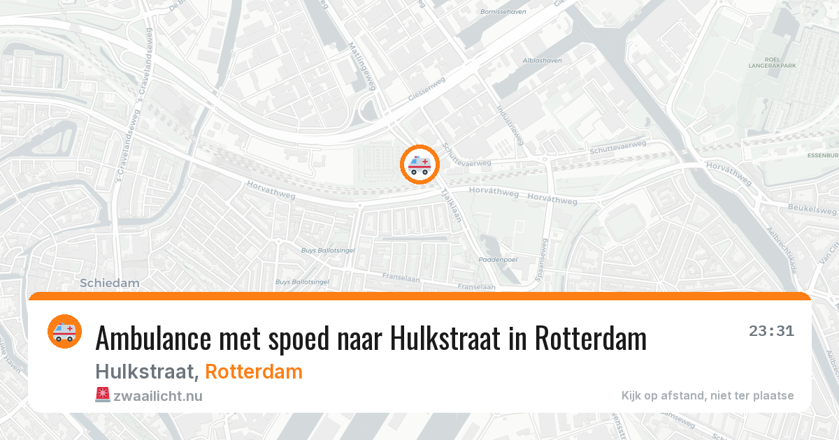 Ambulance met spoed naar Hulkstraat in Rotterdam — 25 jul 2026