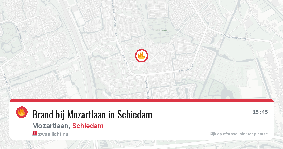Brand bij Mozartlaan in Schiedam — 18 jul 2026