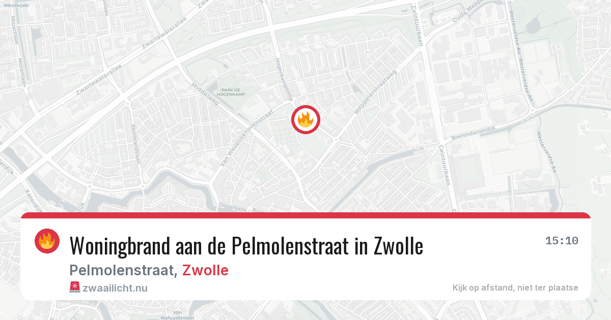 Woningbrand aan de Pelmolenstraat in Zwolle — 9 jul 2026
